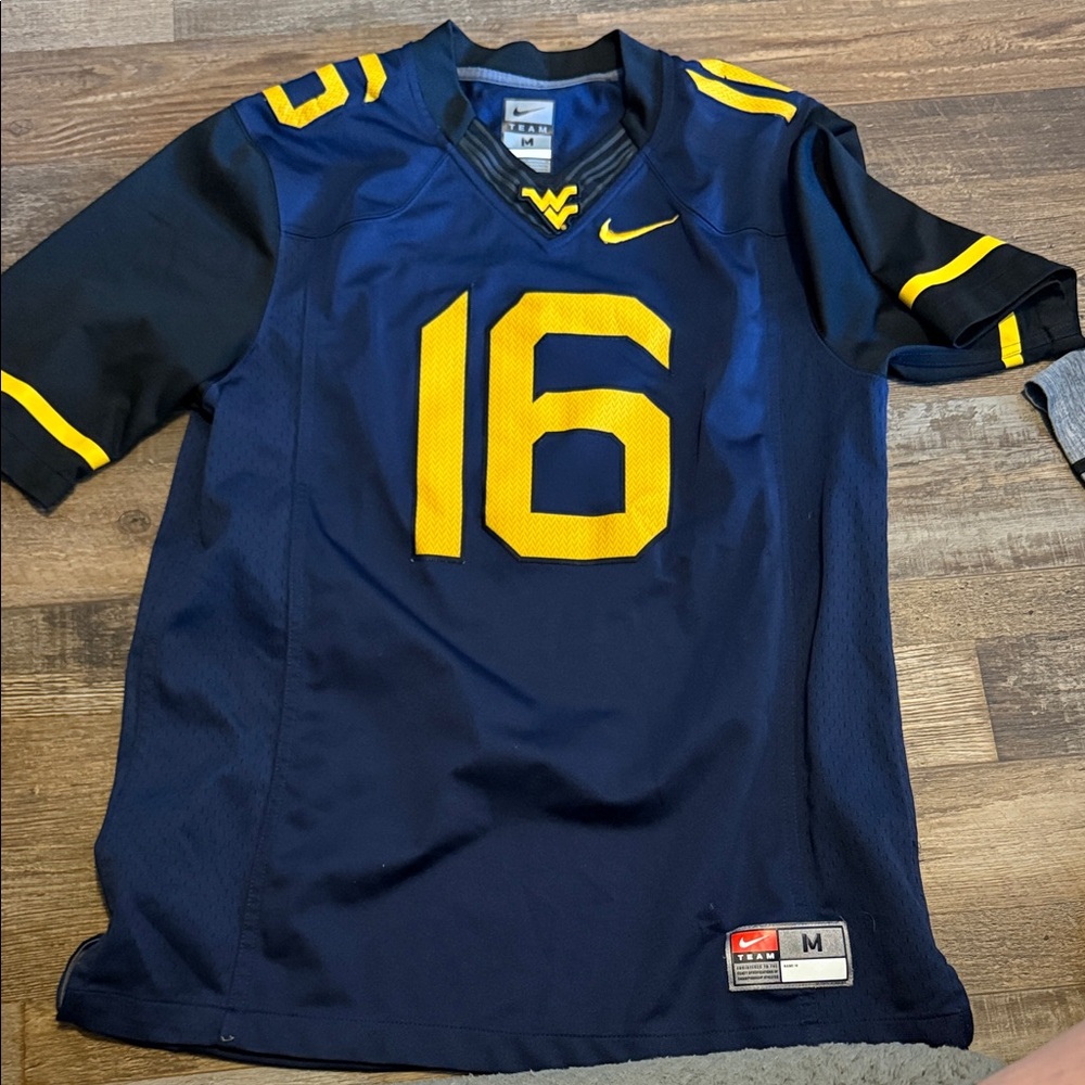 Nike Men's Navy and Gold Football Jersey #16